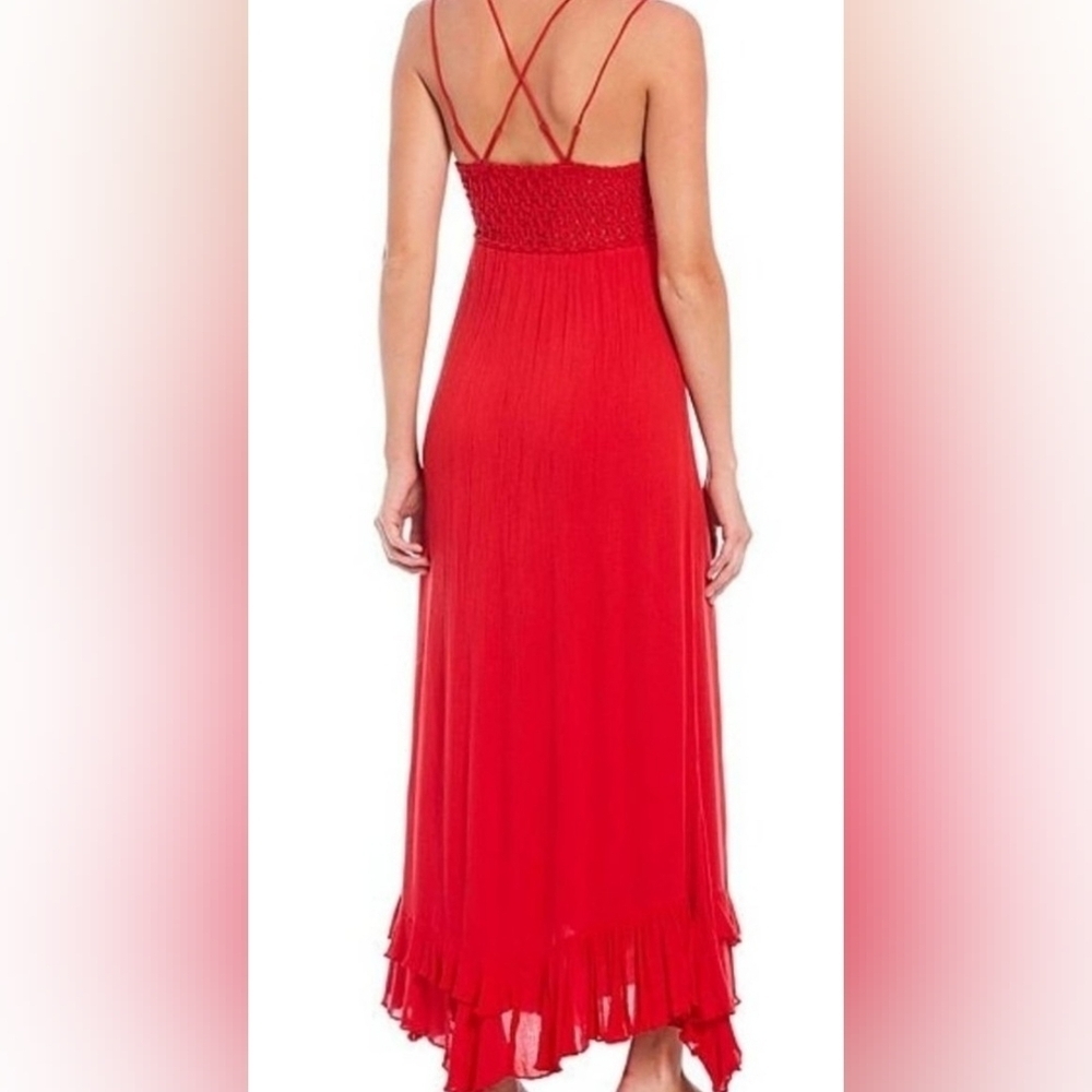 FP One Adella Maxi Slip Dress Red Size Large. - Picture 2 of 14